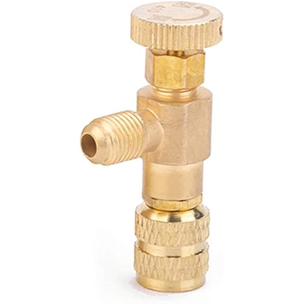 R12 R410A Valvola Di Carica Del Refrigerante, R12 R22-1/4" Maschio A 1/4" Femmina, R410-1/4" Maschio A 5/16" Femmina, Adattatore Di Sicurezza Valvola A Sfera Di Controllo Del Flusso Per R12 R22 R410A - 4