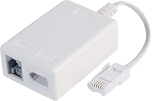 RGB Networks Ltd ADSL 2+ Micro Filter splitter with Trailing Wire Phoneline Broadband WIFI Router Modem telephone Adaptor Plug High Performance RJ11 and BT Phone Jack Connectors Premium Quality