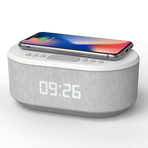 Bedside alarm clock radio non ticking with usb charger