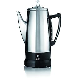 Bialetti 30-33655 Cafetière Basic percolateur eco pour 4-12 Tasses Argent