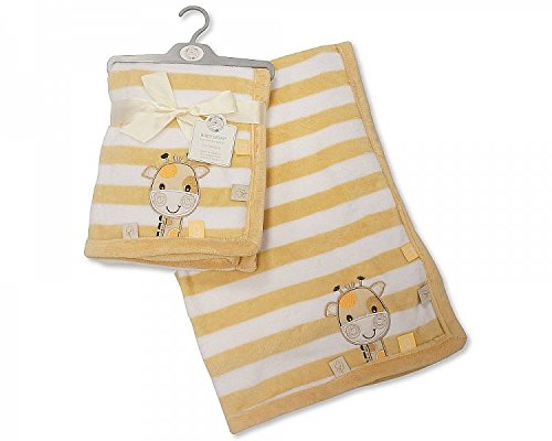 Snuggle Baby Pram Blanket Baby Girls / Baby Boys New Born Pram Fleece Blanket Baby Wrap Crib Mosses Basket (Cream Giraffe)