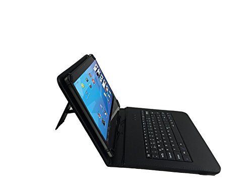 Qwertz Tastatur Tablet Tasche für Jay-Tech XTE10D 3G Tablet PC / 25,6 cm 10.1 “ mit Standfunktion – Deutsche Tastenbelegung – 10 Zoll Schwarz Tastatur - 2
