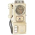 Orologio da parete telefono vintage metallo bianco