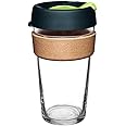 KeepCup Reusable Coffee Cup - Brew Tempered Glass and Natural Cork, L 16oz/454ml - Deep