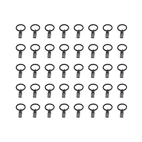 HXBG - Juego de 40 Anillas para Cortinas de Metal Resistente y Decorativas para Ventanas y Cortinas con Clip antioxidante, Estilo Vintage, Diameter: 25mm