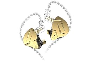 KINBOOFI KZ ZSN Pro X Écouteurs Intra-Auriculaires avec 1BA et 1DD, KZ avec câble de 0,75 mm à 2 Broches - Doré, sans Micro