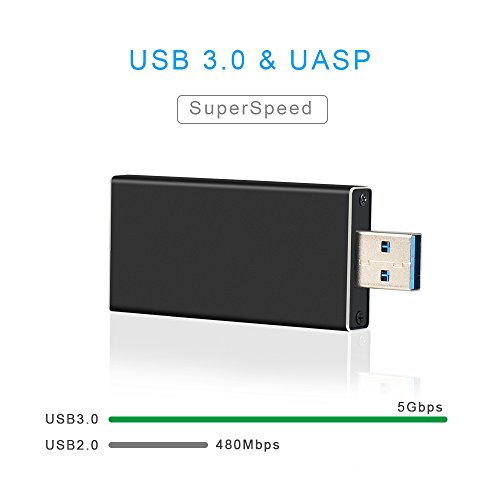 ELUTENG m2 SSD Adapter USB 3.0 zu m.2 NGFF SSD Konverter Adapter Gehäuse 6Gbps für 2230 2242 SSD m2 SATA USB SSD Stick in Schwarz - 4