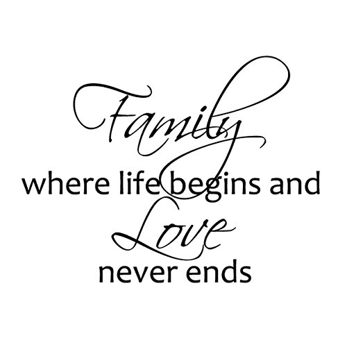Family Where Life Begins and Love Never Ends Vinylwand-Beschriftungs-Zit Romantiker Home Zitat Decor Kunst(custom, x-large) - 3