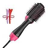 JAMIEWIN One Step Hot Air Brush - 4 in 1 Hair Dryer Styling and Volumizer Comb Negative Ionic Salon Hair Straightener and Curler Hot Hair Comb Anti-Scald