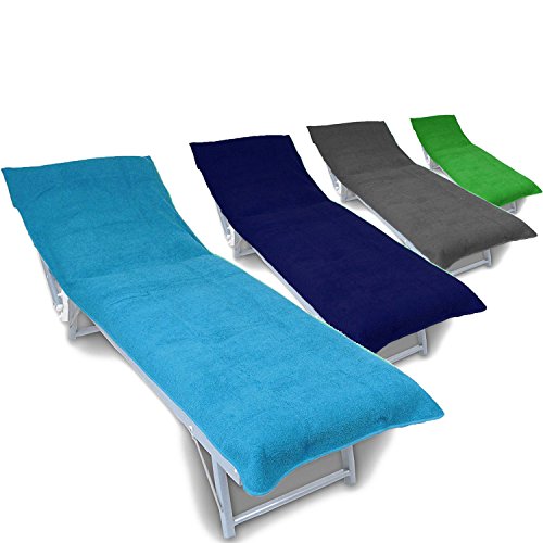 Medicate Frottee Schonbezug für Strandliegenauflage, Gartenliege, Gartenstuhl, 100% Baumwolle 70x200 cm (Gartenliege 70x200cm, Anthrazit)