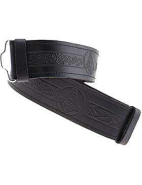 Scottish Kilt Belt Masonic Embossed Design Leather Hide Medium