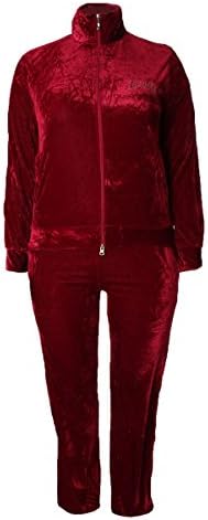Jogging &amp; Sports Suits Leisure Suit Tracksuit Plus Size 2-Pieces with Rhinestones Love Logo (L=10/12, Bordeux Red)