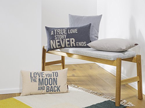 Kissenhülle Emotion ca. 30×50 cm Love you to the moon… aus der Serie Zitate Emotion im angesagten Siebdruck (mit Reißverschluß) Farbe 071 beige - 3