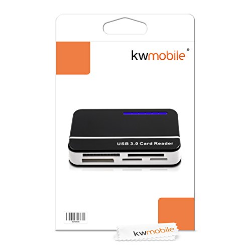 kwmobile USB Kartenleser All in One, Card Reader mit USB 3.0 zum Lesen von SD, MMC, Compact Flash und weiteren. Kartenlesegerät in Schwarz - 5