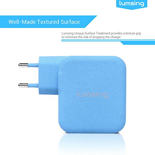 Lumsing Schnellladegerät 4-Port USB Wandladegerät, Wall Charger mit 3 Smart Ports und 1 Quick-Charging Port für iPhone, Samsung, HTC, Nokia iPad, iPod, Nexus usw. – Blau - 7