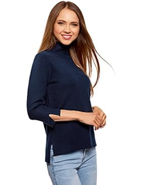 oodji Ultra Damen Pullover mit Stehkragen und 3/4-Arm