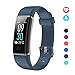Produktbild EFO SHM Fitness Tracker mit Pulsmesser, Schrittzähler Uhr Fitness Armband Wasserdicht Schwimmen Aktivitätstracker Schlafanalyse Kalorienzähler Anruf/SMS Kompatibel mit iPhone und Android(Blau grau)