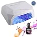 Produktbild UV LED Lampe für Gel Nagellack und Acryl Nägel • Meanail® Paris DIAMOND • Mit 10/30s/60s Zeiteinstellung • Maniküre + Pediküre tragbarer Nageltrockner • 36 WATT