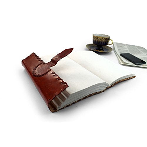 A P  Donovan - Leder Notizbuch mit Riemenverschluss  als Organizer  Kalender-Buch leer  Braun in Reise-Tagebuch Leder DIN A5