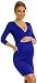 Happy Mama. Women's Maternity Jersey Tulip Dress Easy Breastfeeding S-4XL. 236p (Royal Blue, 10)