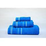 Juego toallas 3 piezas. 100% algodón ALTA CALIDAD. Densidad 520 gr/m2. Cordón AZULÓN.