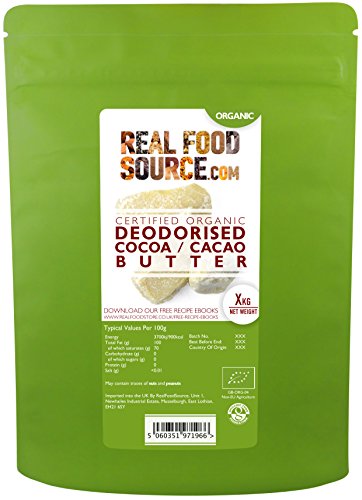 RealFoodSource Certified Organic Deodorised Cocoa Butter (1KG)