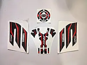 Open Throttle Racers Yamaha R15 V3 Compatible 3D like Tank Pad Combo With Knee Pad Red-Black