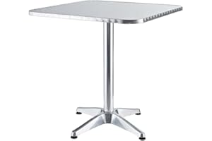 VERDELOOK Alumine quadratischer Aluminium-Gartentisch, 60x60x70 cm, für Gartenmöbel