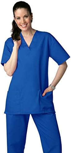 AZ Uniforms Men Women Adults V-Neck 3 Pocket Top Halloween Costume Party Sets - 701 - Royal Blue - XXS