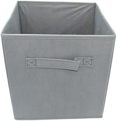 HESG Fabric Storage Cube Boxes Foldable Containers Drawers Basket Bin 10.5" X 10.5"X11.15" (Gray)