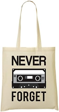 Never Forget Casette Shopping Tote Bag
