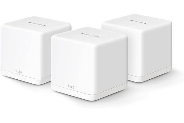 MERCUSYS TP-Link Halo H1500X(3-Pack) Routeur WiFi 6 Mesh AX1500Mbps, Couverture Jusqu'à 550 m², WiFi Mesh, Bi-Bande, Repeteur WiFi Puissant, 3 Ports Gigabit, Contrôle Parental, Brancher et Utiliser