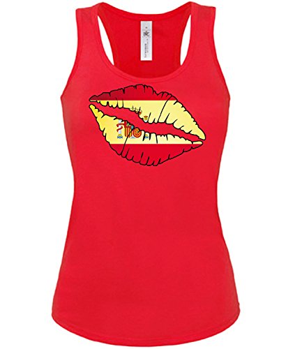 love-all-my-shirts Spanien Fanshirt Kuss 6066 Damen Tank Top (TT-F-R) Gr. S