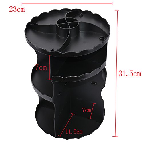 St.Oswalds Rotating Kosmetik Organizer Tower für Make UP Aufbewahrungs (Schwarz) - 3