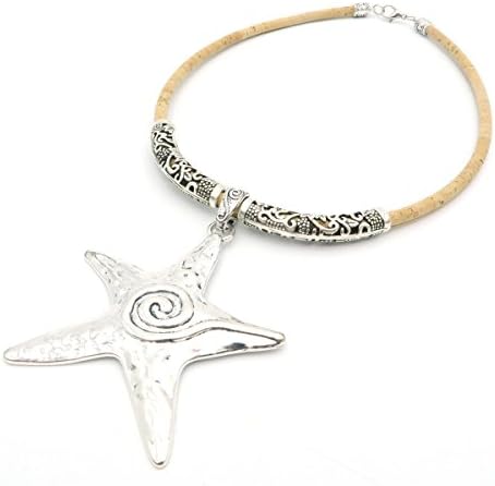 Natural cork necklace with Starfish pendant,Handmade fashion women N-79