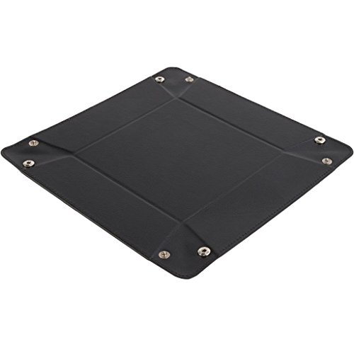 Magic vosom Leder Tablett Nachttisch, Box für Münze Schlüssel Handy Wallet Uhren Gläser Catchall Mehrfarbig schwarz - 2