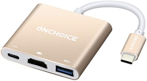 USB C to Charging Hub, ONCHOICE 3 in 1 USB 3.1 Type C Adapter with HDMI / USB 3.0 / USB-C Super Charge(100W) and Super Speed (up to 10Gbps)for New Type C Devices