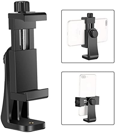 Bestter Adjustable Smartphone Holder Mount Tripod Adapter,Horizontal and Vertical Bracket,360 Degree Rotatable Phone Clip with Double 1/4" Thread for iPhone X 8 7 plus 7 6 plus,Samsung Android Phones (Black)