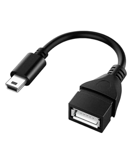 CABLEPELADO Adapter USB Typ A Buchse auf Mini-USB-Stecker, USB Typ A auf Mini-USB, Übertragungsrate bis zu 480 Mbit/s, Buchse auf Stecker, USB 2.0, Schwarz