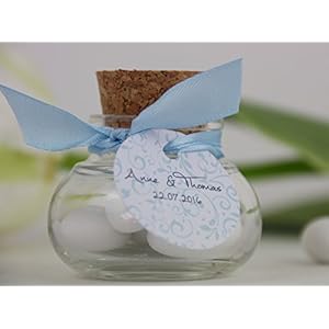 Gastgeschenk zur Hochzeit Korkgläser Personalisiert