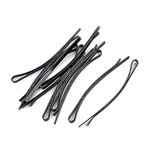 ASSU Black Hair Pins for Women for Daily Use | Hair Pins for Girls | Black Juda Pins (pack of 12)