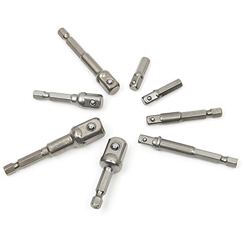 Fortag 8 teilig Stecknussadapter Akkuschrauber Stecknuss Adapter Socket Steckschlüssel Nuss Set für Bithalter und Akku Schrauber 1/4″, 3/8″, and 1/2″ Drive - 3