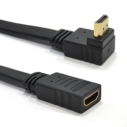 Rechts Abgewinkelt 270 Flach HDMI Verlängerung Kabel Stecker Zum Weiblich Buchse 20 cm