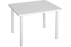 Staboos Kindertisch aus massivem Buchenholz - Bio geölter Vollholz Tisch Kinder - Montierter Maltisch und Basteltisch - Für Kinder ohne scharfe Kanten - weiß lackiert