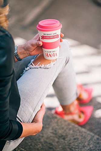 Grafik Werkstatt 60628 Bamboo-To-Go-Becher Wer braucht schon Superhelden ess gibt doch Mama !, Bambus, beige, 9 x 9.5 x 14 cm - 4