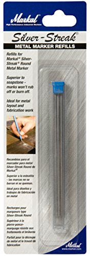 Markal 96007 6 Silver-Streak minas para rotuladores, redondo, Plata