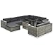 Produktbild mewmewcat Gartensofa-Set 28-TLG. | Poly Rattan Lounge Set Lounge Möbel | Lounge Sofa Garnitur | Rattan Gartenmöbel Gartenset | Garten Sitzgruppe | Gartengarnitur | Grau