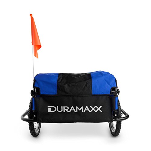 DURAMAXX Mountee Fahrradanhänger Lastenanhänger (Transportbox mit 130 Liter Volumen, belastbar bis 60 kg, Kugel-Kupplung für Fahrräder mit 26“ – 28“) rot oder blau - 5