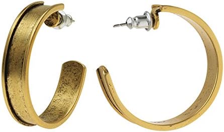 Nunn Design Channel Earring Finding, 28.5mm Hoop, 1 Pair, Antiqued Gold