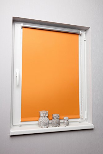Thermo-Rollo Orange 60 x 150 cm ohne Bohren Verdunkelungsrollo Seitenzugrollo Klemmrollo - 2